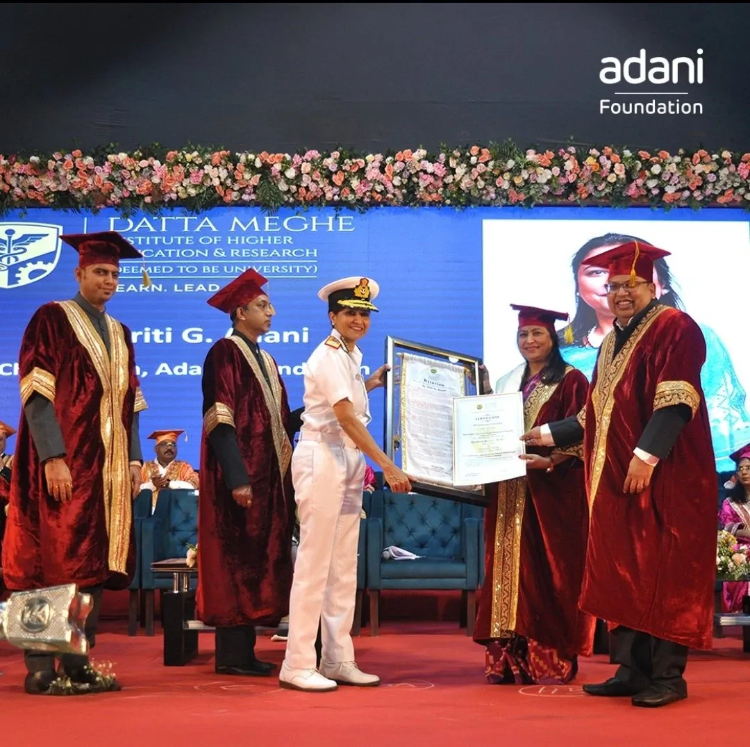 What exceptional contributions led to Priti Adani's 2nd doctorate?