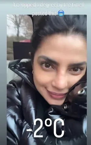 Priyanka Chopra enjoys drive through icy landscape at -2°C
