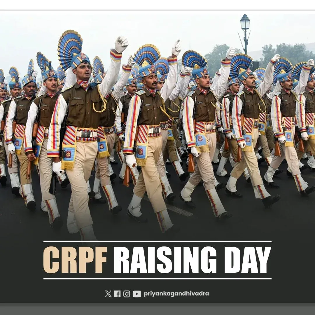 Priyanka Gandhi salutes CRPF on Raising Day