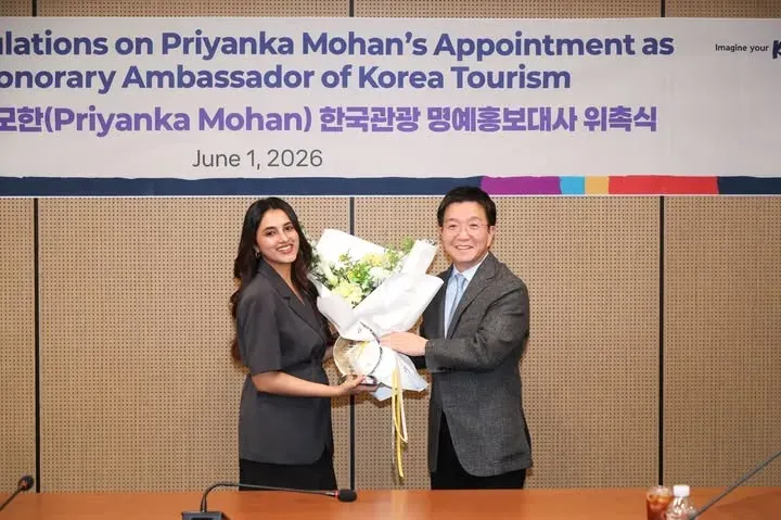 Priyanka Mohan named Honorary Ambassador for Korea Tourism