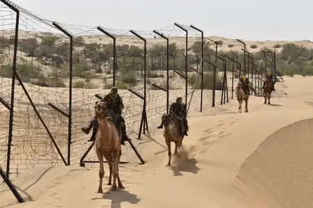 Why is public movement restricted within 3-km of the India-Pak border in Rajasthan's Sriganganagar?