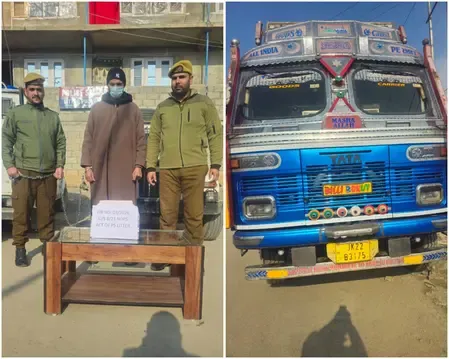 पुलवामा पुलिस को बड़ी सफलता, ट्रक से लाखों रुपए की हेरोइन जैसी नशीली सामग्री बरामद