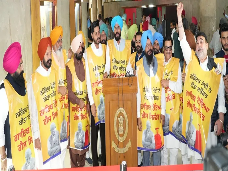 AAP Legislators Rally Outside Punjab Assembly Over LPG Crisis