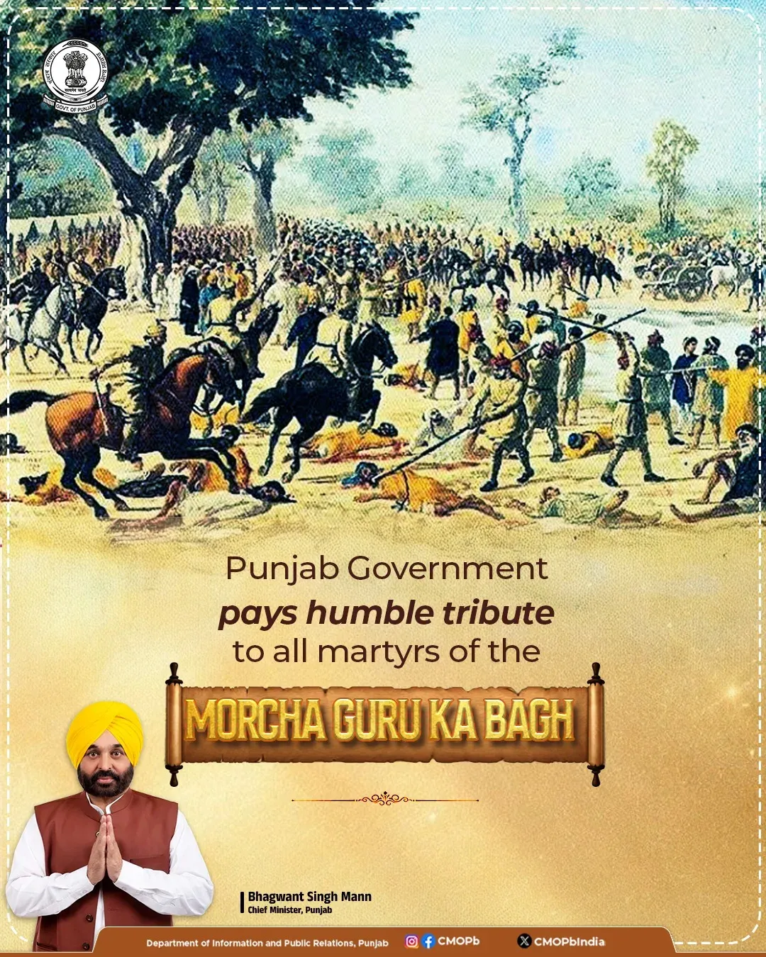 Punjab CM Bhagwant Mann pays tribute to Guru Ka Bagh Morcha martyrs