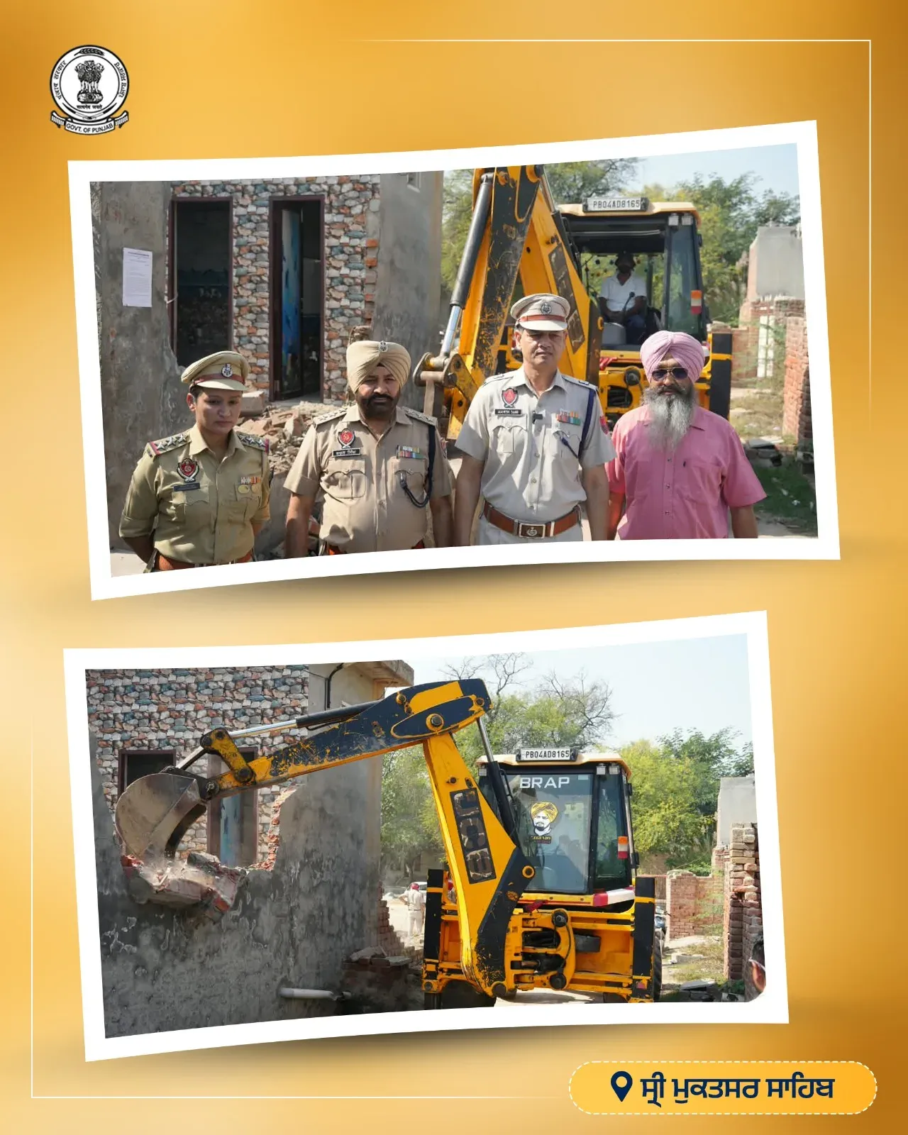 Punjab razes drug traffickers' illegal structures in Muktsar