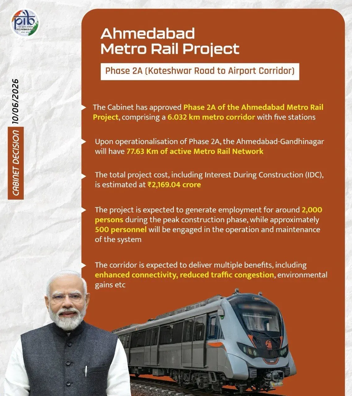 Puri: Cabinet Clears Ahmedabad Metro Phase 2A Airport Link