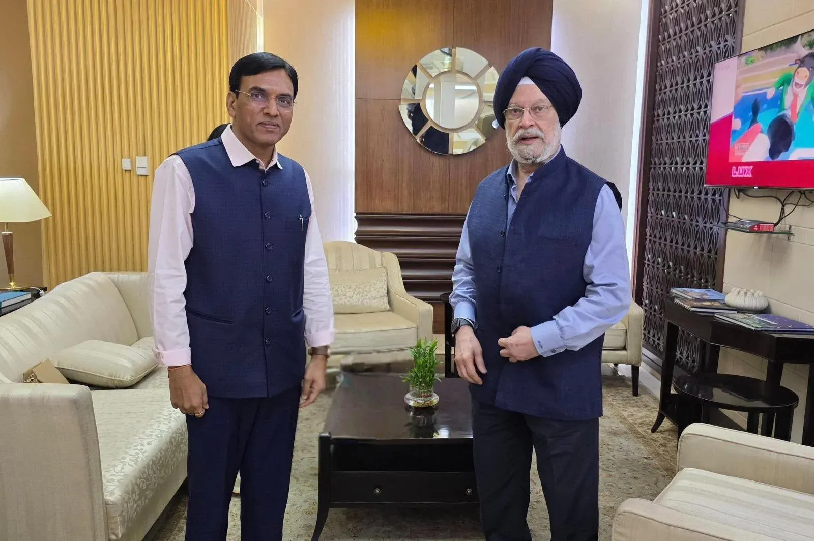 Puri wishes Mandaviya on birthday, hails him as senior party leader