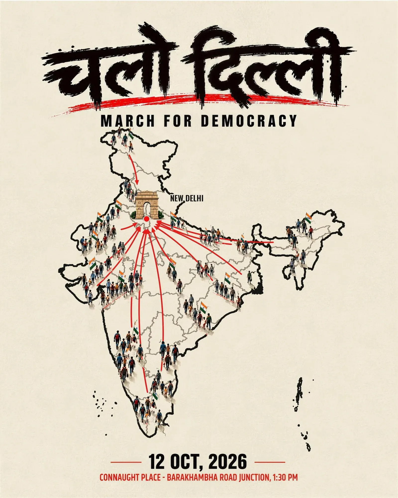Rahul Gandhi Calls Nation to Delhi in #ChaloDilli March