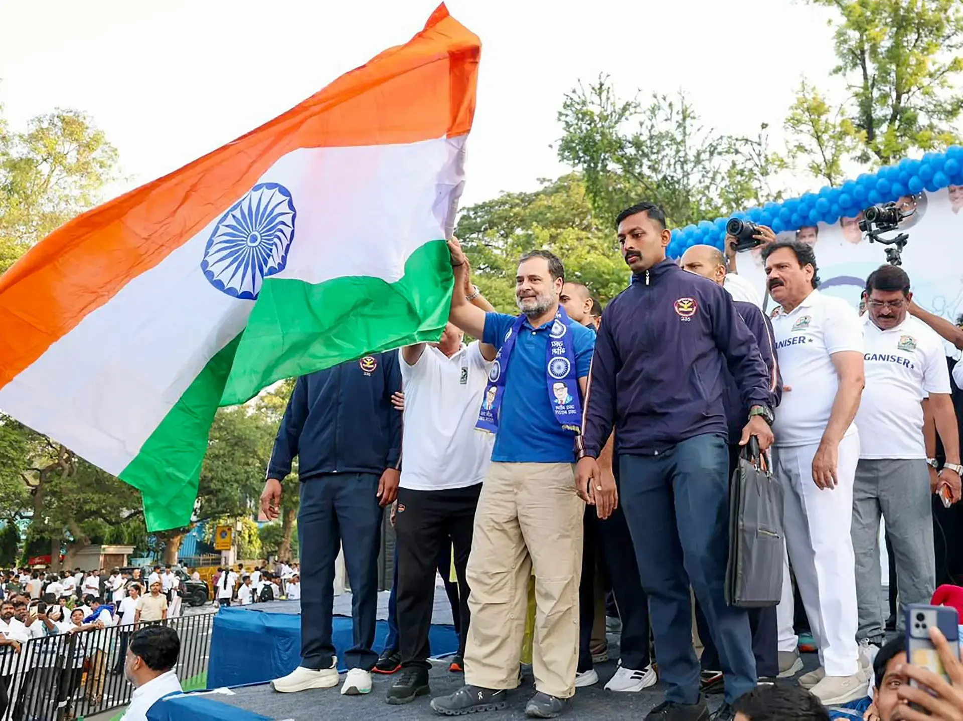 Rahul Gandhi Launches 'Run for Ambedkar, Run for Constitution' Marathon, Pledges to Safeguard the Constitution