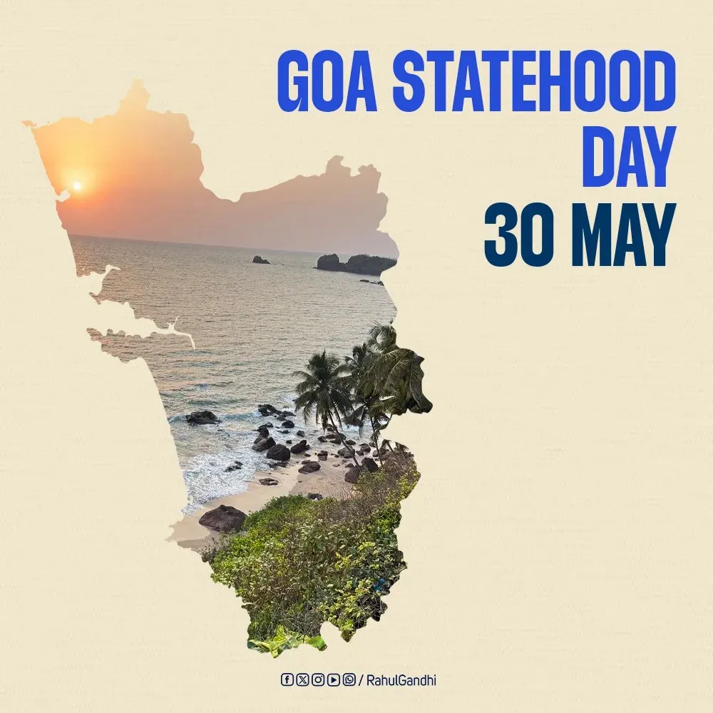 Rahul Gandhi Greets Goa on 38th Statehood Day