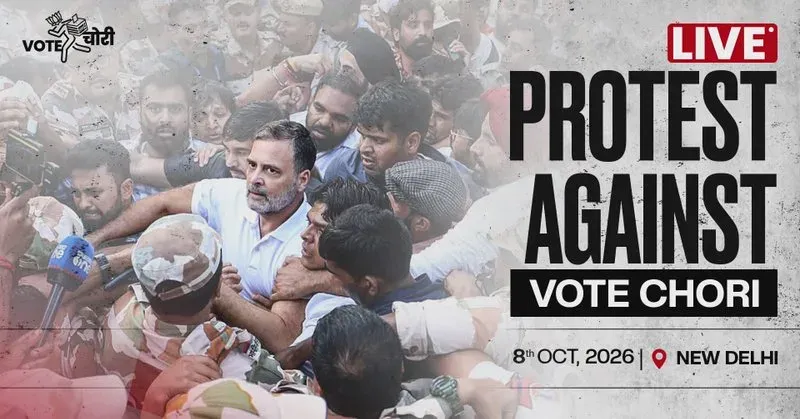 Rahul Gandhi Leads Live Protest Against 'Vote Chori' in New Delhi