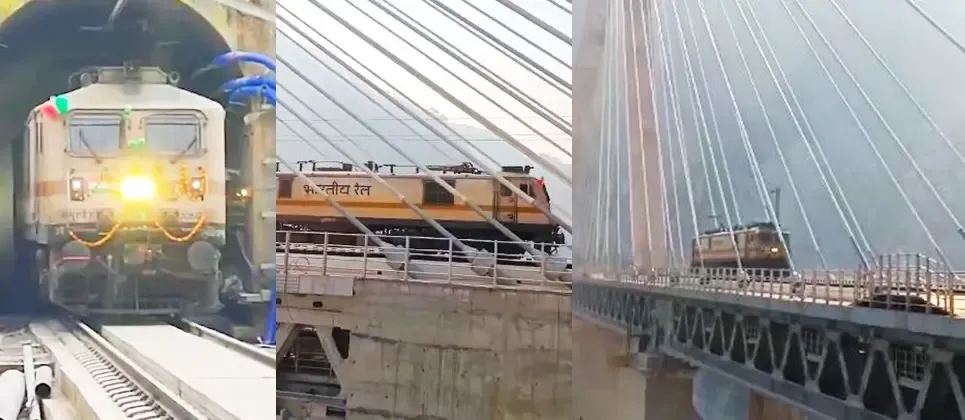 Indian Railways Conducts Successful Trial Run on Anji Khad Bridge in J&K
