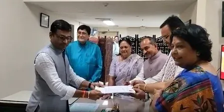 BJP's Satish Poonia, Alka Singh Gurjar file Rajya Sabha nominations from Rajasthan
