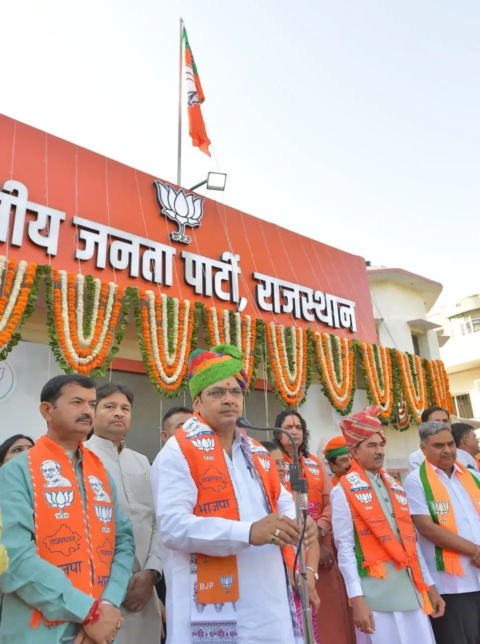Rajasthan's CM Bhajan Lal Sharma Receives New Office at BJP Headquarters