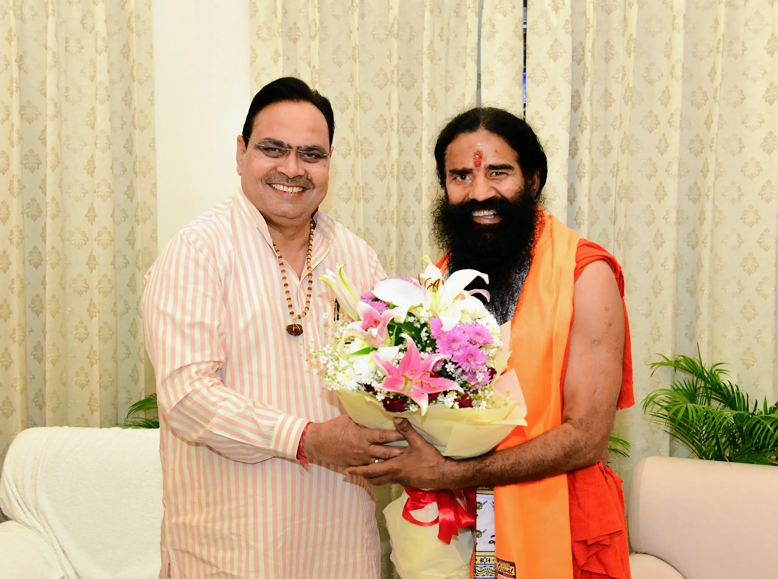 Rajasthan CM Bhajan Lal Sharma and Swami Ramdev Advocate for Yoga & Ayurveda Promotion