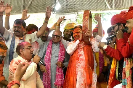 Rajasthan's CM Bhajan Lal Sharma Joyfully Celebrates Holi with Citizens