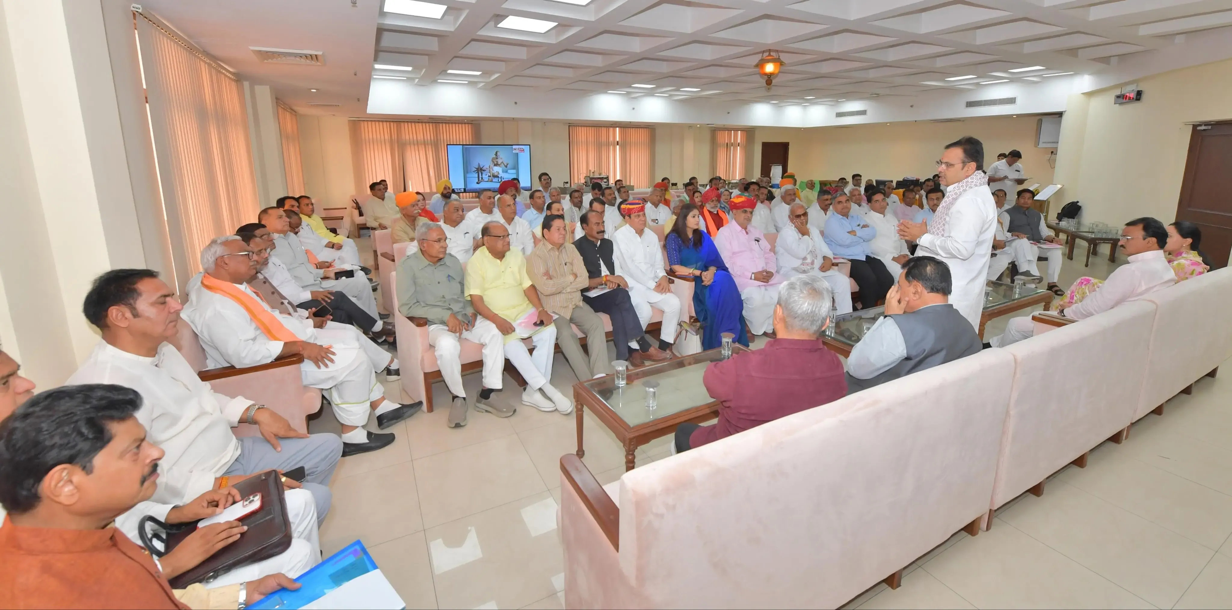 Rajasthan Chief Minister Leads BJP Legislators Meeting in Assembly