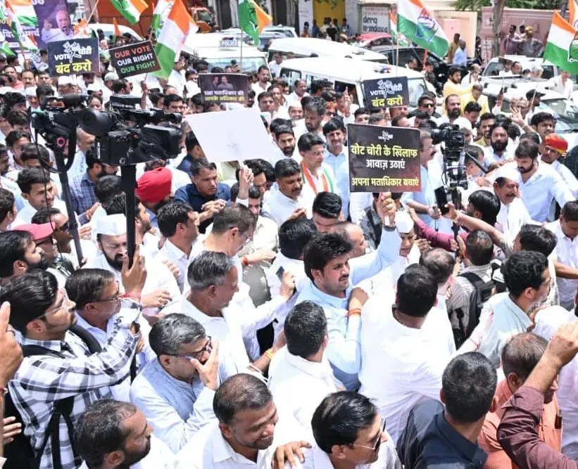 Is Rajasthan Congress Fighting Against 'Vote Theft' in Jaipur?