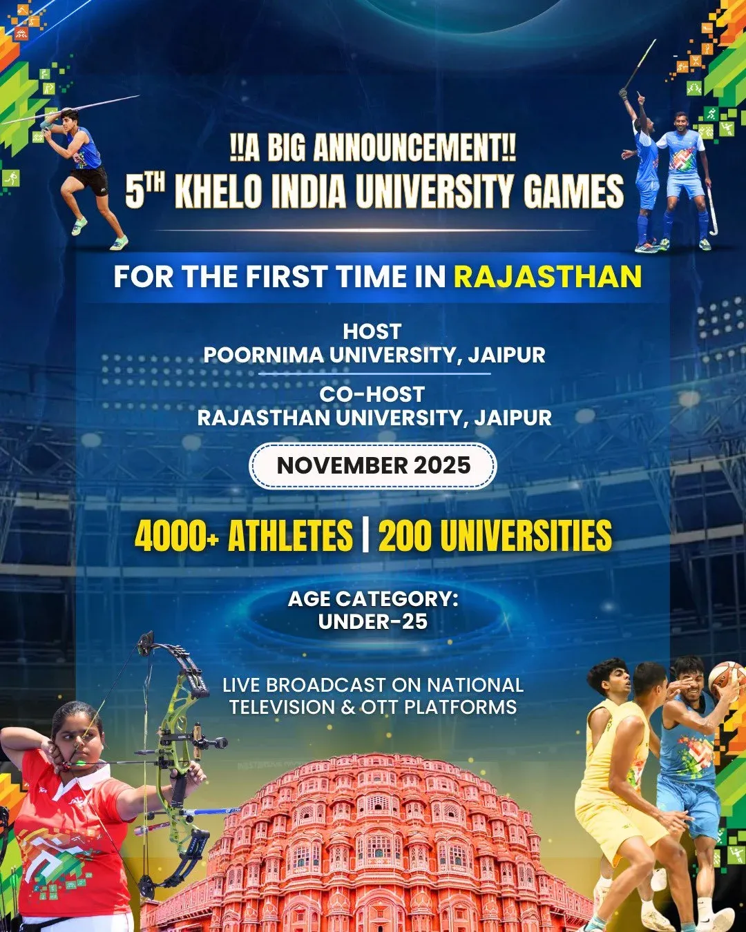 Will Rajasthan Host the Khelo India University Games 2025 in November?