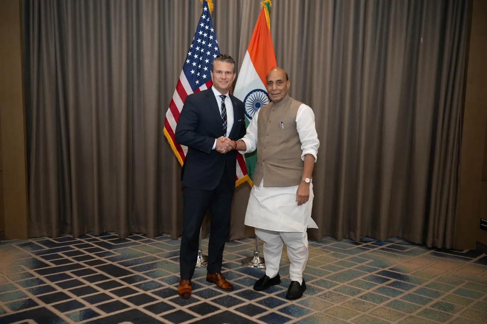 Rajnath Singh, Hegseth mark 1-year India-US Defence Partnership at ADMM-Plus