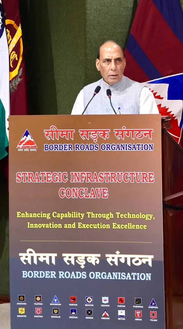 Rajnath Singh at BRO Strategic Infrastructure Conclave in Delhi