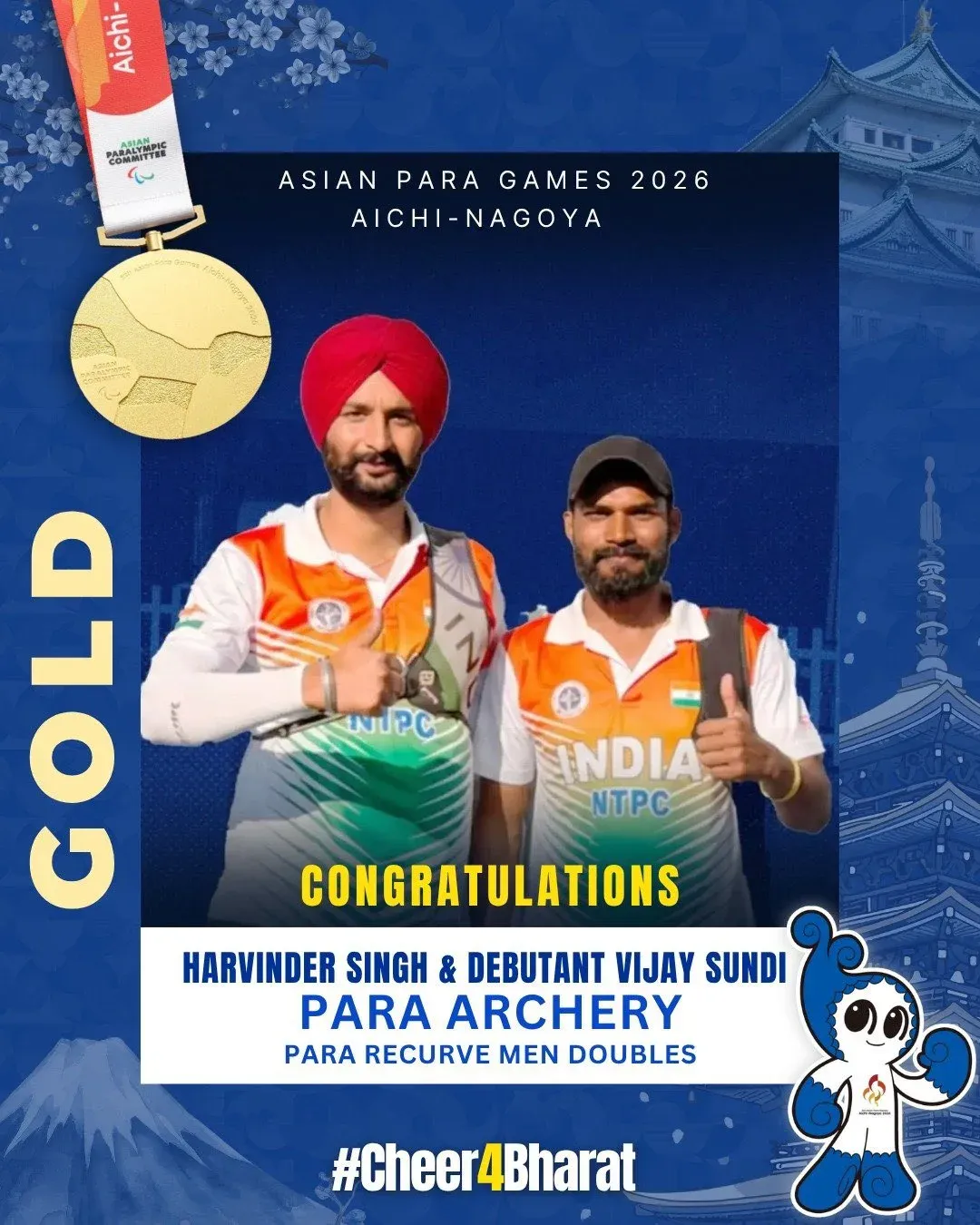 Rajnath Singh hails Harvinder Singh & Vijay Sundi's Para Games gold