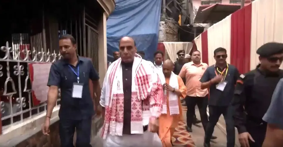 Rajnath Singh, Yogi Adityanath pray at Kamakhya Temple after Sarma swearing-in