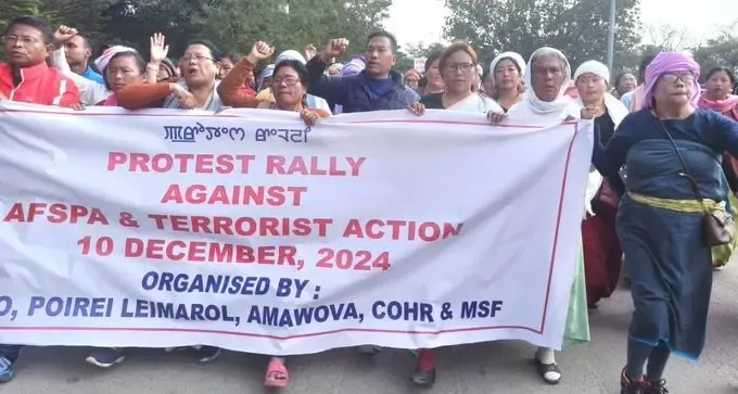 Massive Protest in Manipur Demands Repeal of AFSPA and Justice for Victims