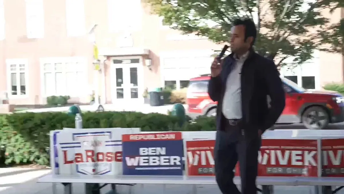 Ramaswamy flags Dem trackers at campaign events, vows open leadership