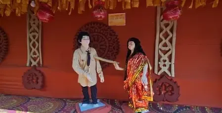 What Captivates the Crowd at Ranchi's Politically-Themed Durga Puja Pandal?