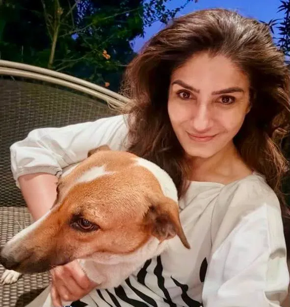 Raveena Tandon adopts stray pup 'Zoya' from Welcome To The Jungle sets