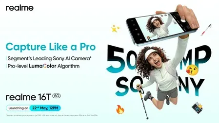 realme 16T 5G launches 50MP Sony IMX852 camera for Indian creators
