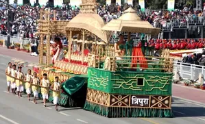 Tripura's Tableau Secures Second Prize at Republic Day Parade