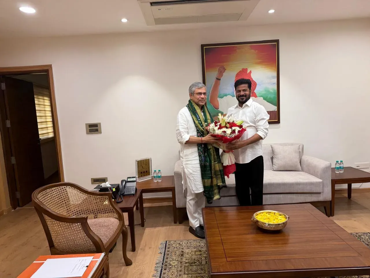 Revanth Reddy meets Railway Minister on Hyderabad Metro Phase 2
