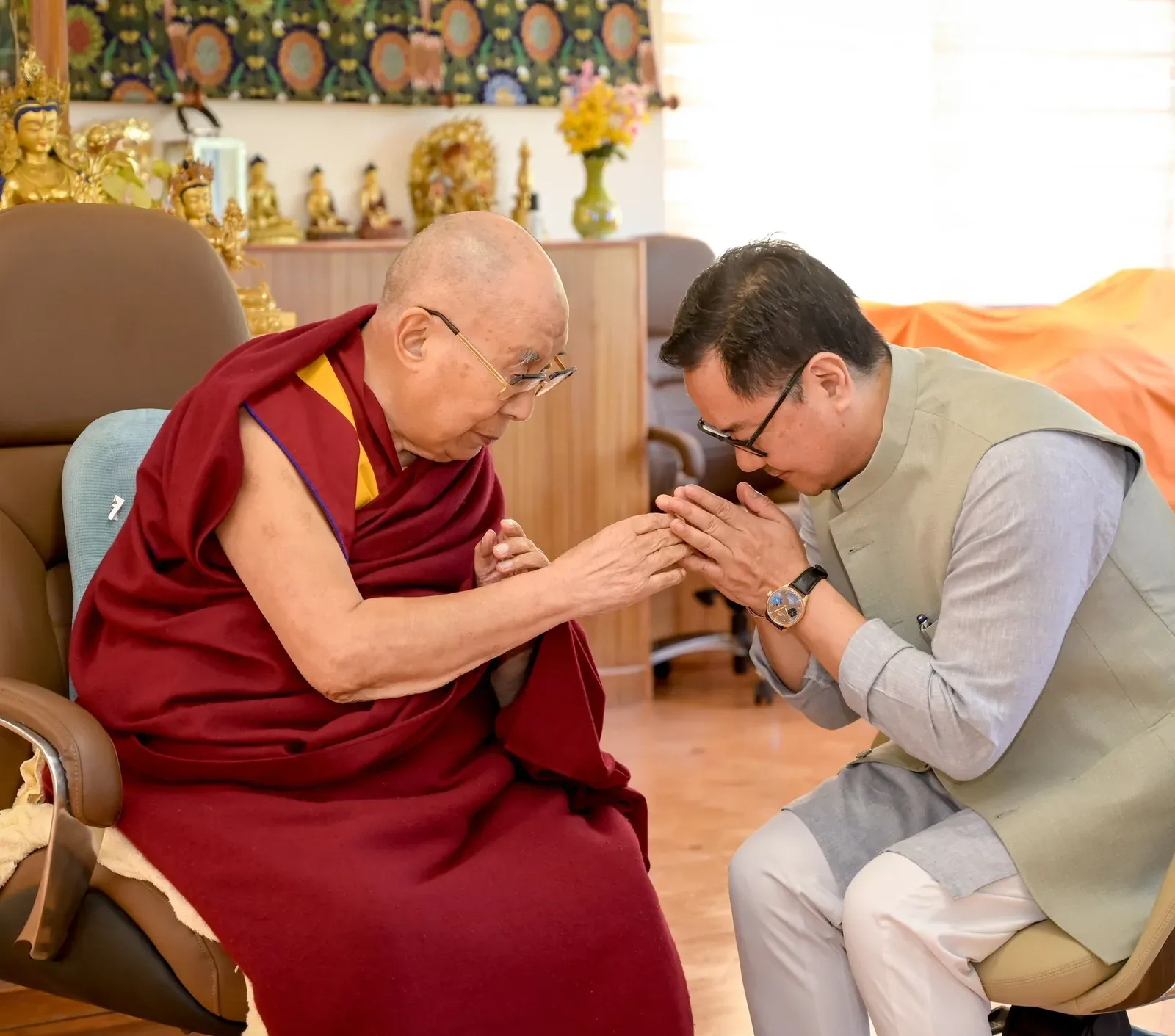 Rijiju Greets Dalai Lama on 91st Birthday, Hails His Compassion