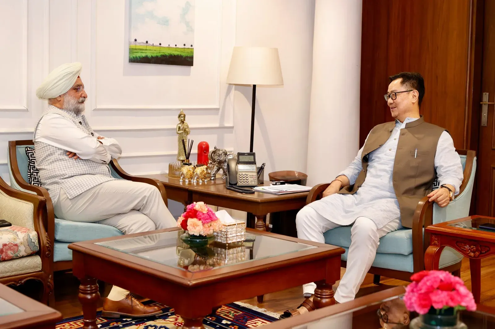Rijiju Meets Delhi LG Sandhu, Discusses Governance Priorities