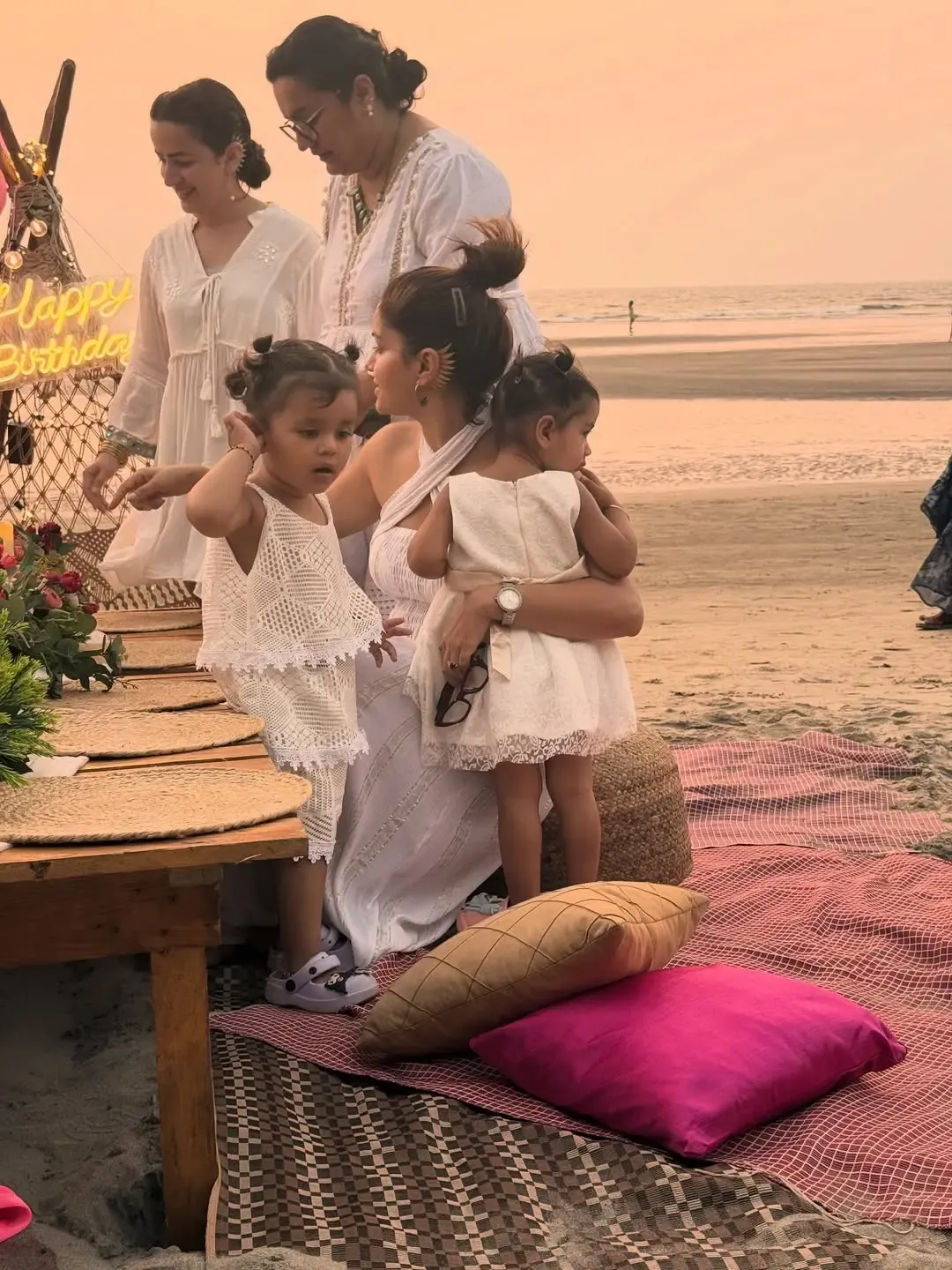 Did Rubina Dilaik Celebrate the 2nd Birthday of Twins Edhaa & Jeeva by the Beach?