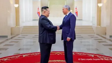 Kim Jong-un Meets Russian Duma Speaker Volodin in Pyongyang