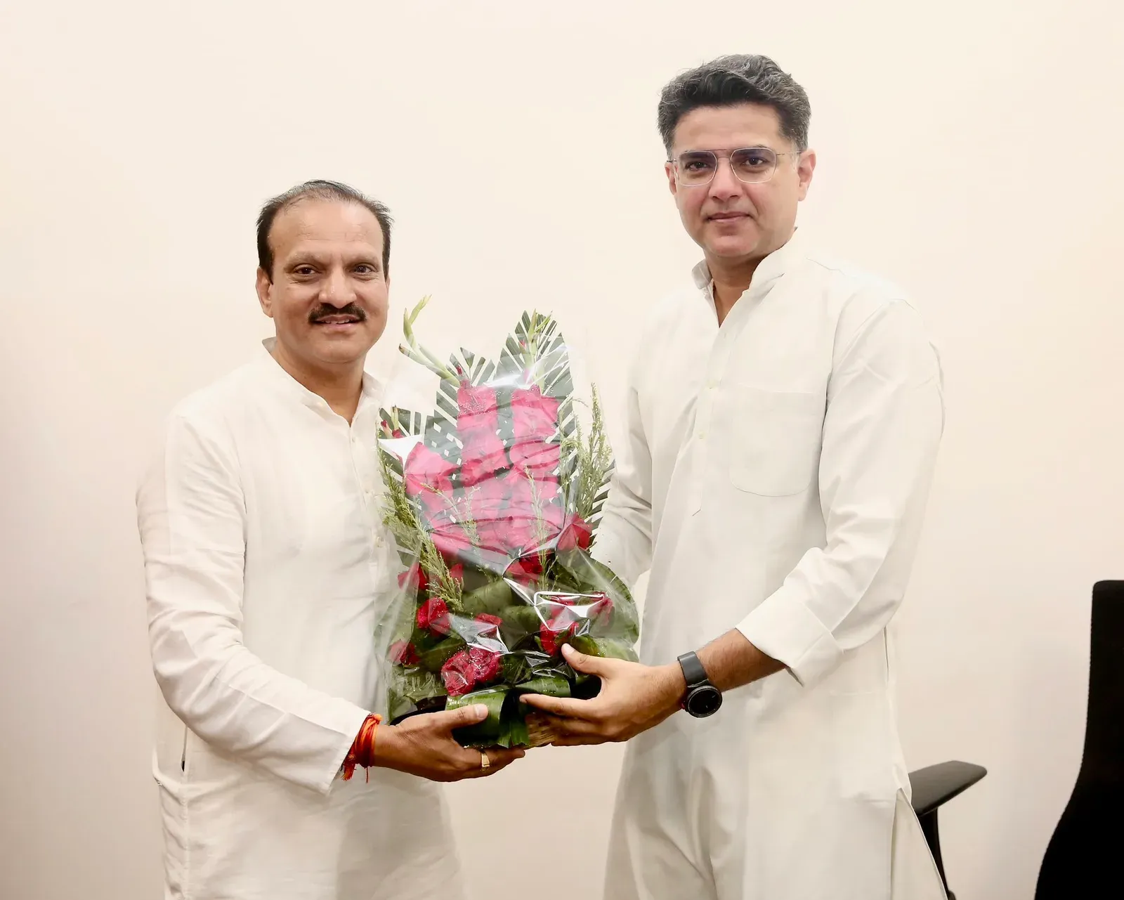 Sachin Pilot Meets Neeraj Dangi, Re-elected to Rajya Sabha