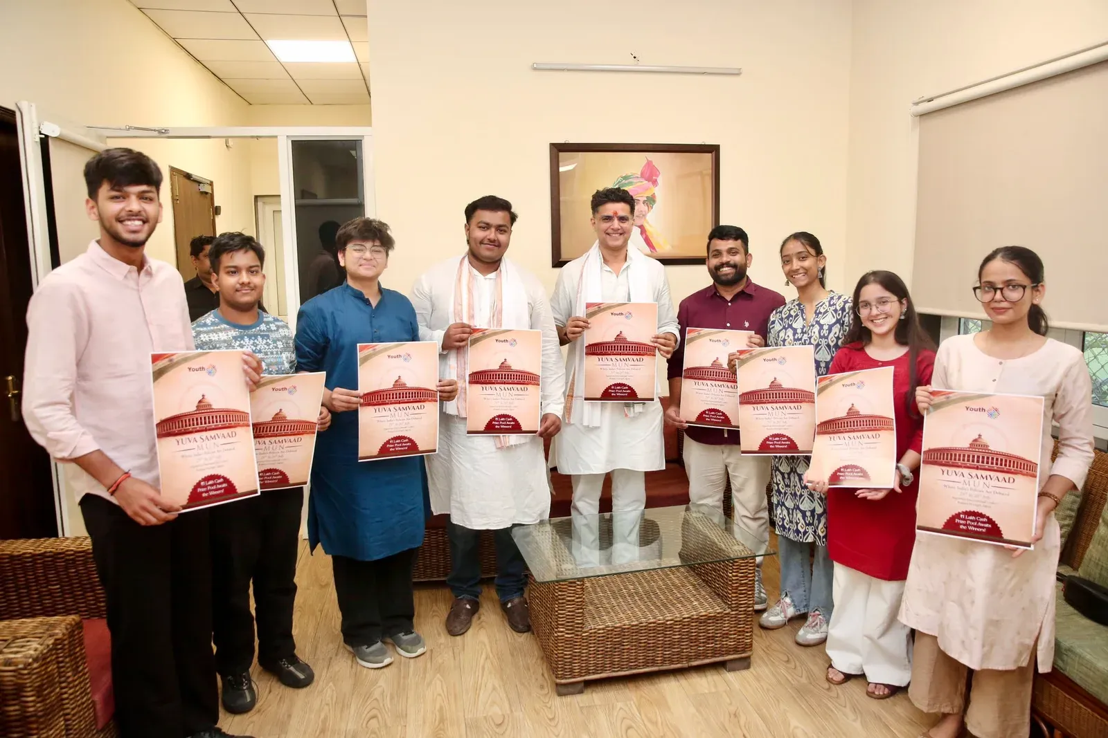 Sachin Pilot Unveils Yuva Samvaad MUN Poster in Jaipur