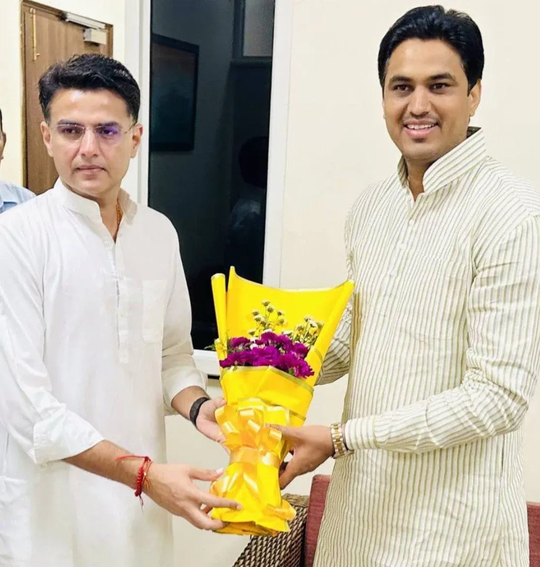 Sachin Pilot Wishes Kishangarh MLA Vikas Chaudhary on Birthday