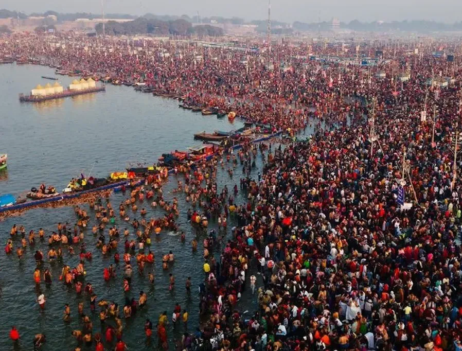 Pilgrims, Saints, and Devotees Celebrate Magh Purnima with Sacred Dip at Maha Kumbh