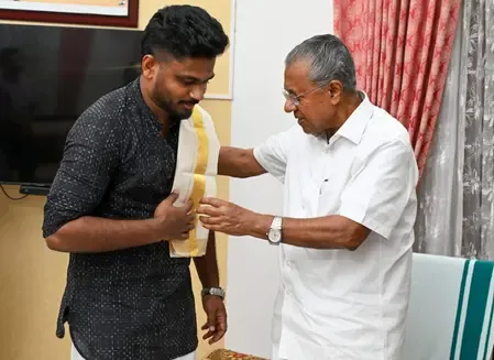 Kerala CM Pinarayi Vijayan Honors Sanju Samson After T20 World Cup Triumph