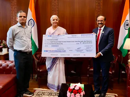 SBI hands ₹8,813 crore dividend cheque to Centre for FY26