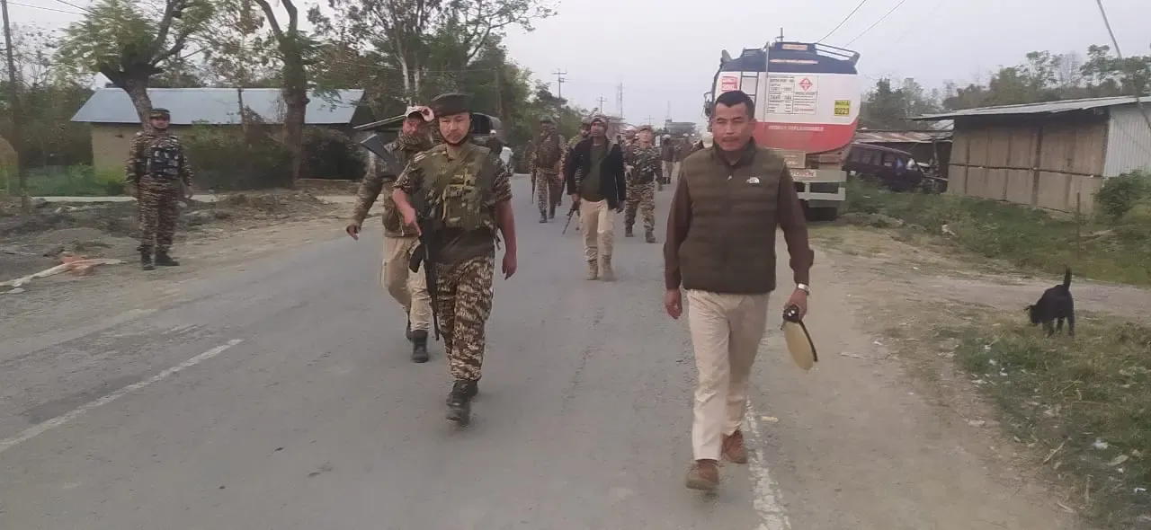 Security Forces Execute Flag March in Manipur