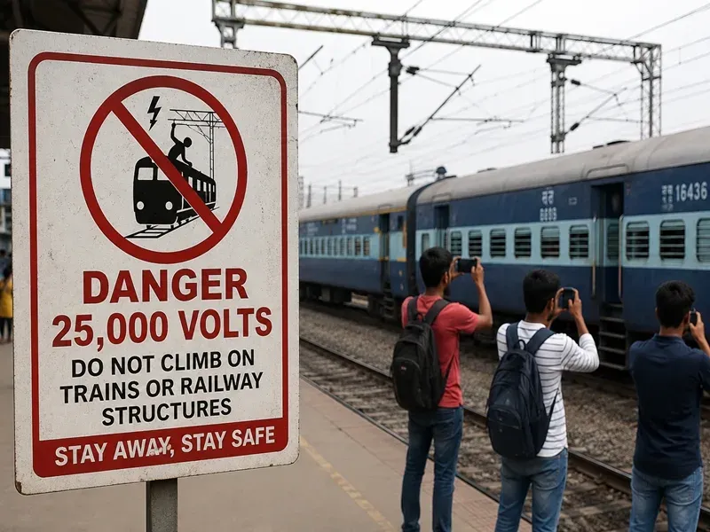 Railway OHE shock at Bhubaneswar: ECoR warns against selfies on trains