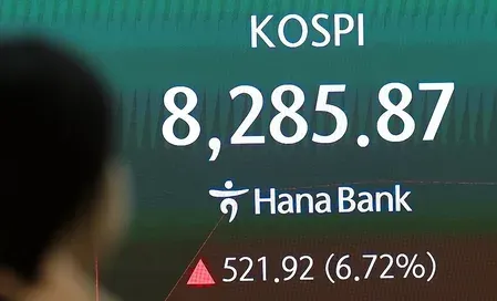 Seoul KOSPI surges 7.81% to 8,370 on Trump Iran war deal hopes