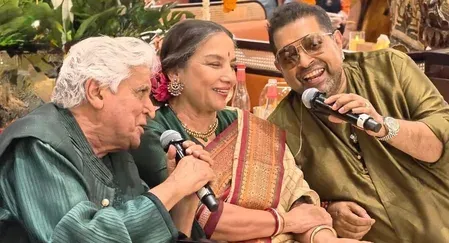 Shabana Azmi serenaded by Javed Akhtar and Shankar Mahadevan in joyful moment