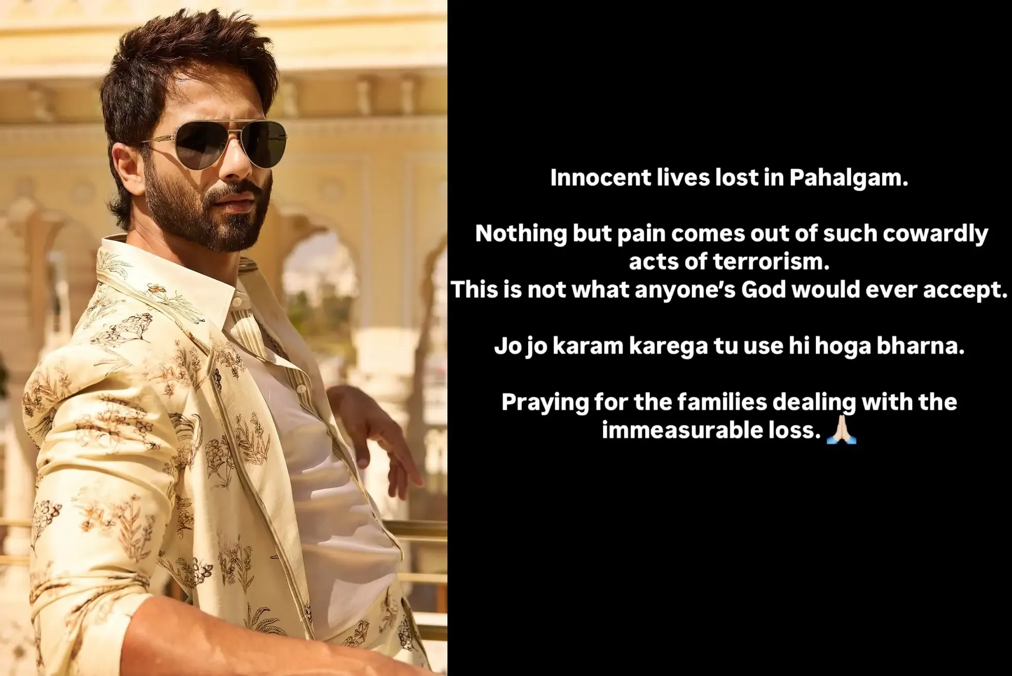 Shahid Kapoor Denounces Violence Following Pahalgam Attack