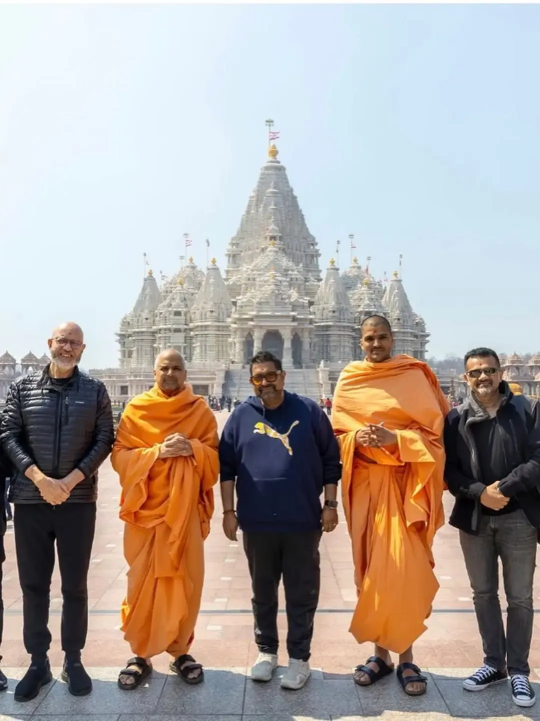 Shankar, Ehsaan, Loy Embrace Spirituality at Akshardham Temple in New Jersey